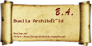 Buella Archibáld névjegykártya